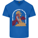 Side Quests Funny Role Playing Games RPG Mens V-Neck Cotton T-Shirt Royal Blue