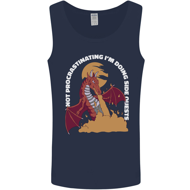 Side Quests Funny Role Playing Games RPG Mens Vest Tank Top Navy Blue