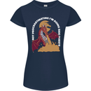 Side Quests Funny Role Playing Games RPG Womens Petite Cut T-Shirt Navy Blue