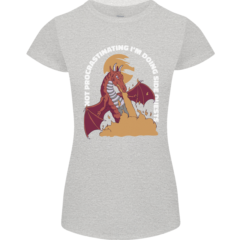 Side Quests Funny Role Playing Games RPG Womens Petite Cut T-Shirt Sports Grey