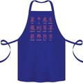 Signs of the Chinese Zodiac Shengxiao Cotton Apron 100% Organic Royal Blue