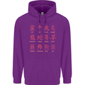 Signs of the Chinese Zodiac Shengxiao Mens 80% Cotton Hoodie Purple