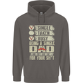 Single Dad Funny Fathers Day Offensive Rude Mens 80% Cotton Hoodie Charcoal