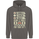 Single Dad Funny Fathers Day Offensive Rude Mens 80% Cotton Hoodie Charcoal