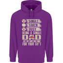Single Dad Funny Fathers Day Offensive Rude Mens 80% Cotton Hoodie Purple