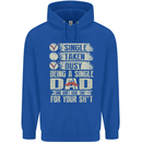 Single Dad Funny Fathers Day Offensive Rude Mens 80% Cotton Hoodie Royal Blue