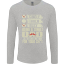Single Dad Funny Fathers Day Offensive Rude Mens Long Sleeve T-Shirt Sports Grey