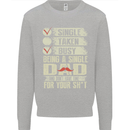 Single Dad Funny Fathers Day Offensive Rude Mens Sweatshirt Jumper Sports Grey