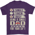 Single Dad Funny Fathers Day Offensive Rude Mens T-Shirt Cotton Gildan Purple