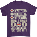Single Dad Funny Fathers Day Offensive Rude Mens T-Shirt Cotton Gildan Purple