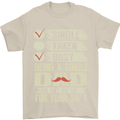 Single Dad Funny Fathers Day Offensive Rude Mens T-Shirt Cotton Gildan Sand
