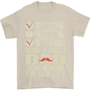 Single Dad Funny Fathers Day Offensive Rude Mens T-Shirt Cotton Gildan Sand