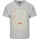 Single Dad Funny Fathers Day Offensive Rude Mens V-Neck Cotton T-Shirt Sports Grey