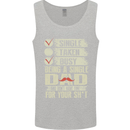 Single Dad Funny Fathers Day Offensive Rude Mens Vest Tank Top Sports Grey