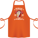 Single and Ready to Jingle Christmas Funny Cotton Apron 100% Organic Orange