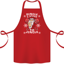 Single and Ready to Jingle Christmas Funny Cotton Apron 100% Organic Red