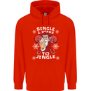 Single and Ready to Jingle Christmas Funny Mens 80% Cotton Hoodie Bright Red