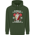 Single and Ready to Jingle Christmas Funny Mens 80% Cotton Hoodie Forest Green