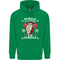 Single and Ready to Jingle Christmas Funny Mens 80% Cotton Hoodie Irish Green