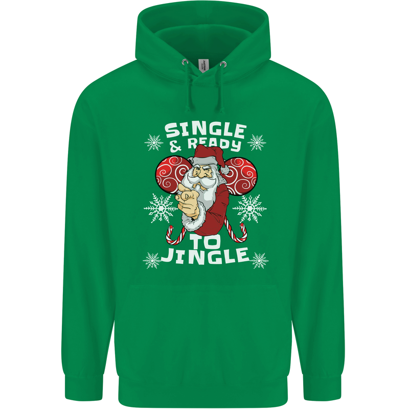 Single and Ready to Jingle Christmas Funny Mens 80% Cotton Hoodie Irish Green