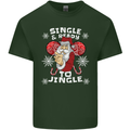 Single and Ready to Jingle Christmas Funny Mens Cotton T-Shirt Tee Top Forest Green