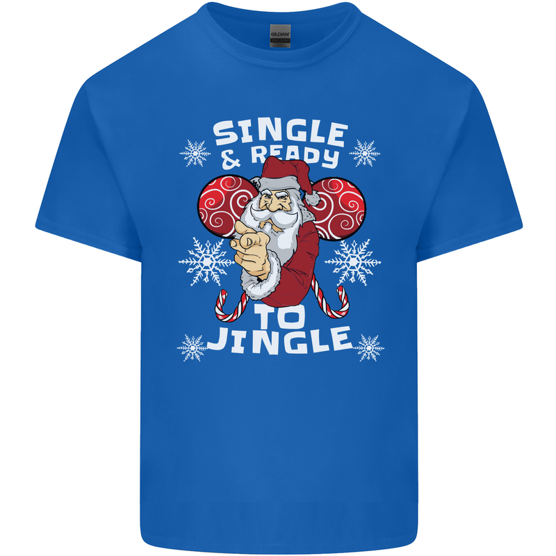 Single and Ready to Jingle Christmas Funny Mens Cotton T-Shirt Tee Top Royal Blue
