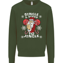 Single and Ready to Jingle Christmas Funny Mens Sweatshirt Jumper Forest Green