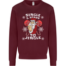 Single and Ready to Jingle Christmas Funny Mens Sweatshirt Jumper Maroon