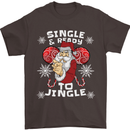 Single and Ready to Jingle Christmas Funny Mens T-Shirt Cotton Gildan Dark Chocolate