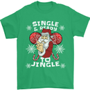 Single and Ready to Jingle Christmas Funny Mens T-Shirt Cotton Gildan Irish Green