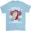 Single and Ready to Jingle Christmas Funny Mens T-Shirt Cotton Gildan Light Blue