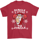 Single and Ready to Jingle Christmas Funny Mens T-Shirt Cotton Gildan Red