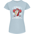 Single and Ready to Jingle Christmas Funny Womens Petite Cut T-Shirt Light Blue