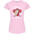 Single and Ready to Jingle Christmas Funny Womens Petite Cut T-Shirt Light Pink