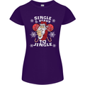 Single and Ready to Jingle Christmas Funny Womens Petite Cut T-Shirt Purple