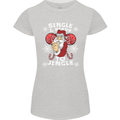 Single and Ready to Jingle Christmas Funny Womens Petite Cut T-Shirt Sports Grey