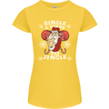 Single and Ready to Jingle Christmas Funny Womens Petite Cut T-Shirt Yellow