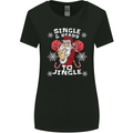 Single and Ready to Jingle Christmas Funny Womens Wider Cut T-Shirt Black
