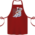 Sitting Smoking Weed Feeling High Cannabis Cotton Apron 100% Organic Maroon