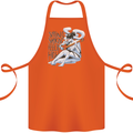 Sitting Smoking Weed Feeling High Cannabis Cotton Apron 100% Organic Orange