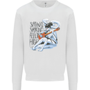 Sitting Smoking Weed Feeling High Cannabis Kids Sweatshirt Jumper White