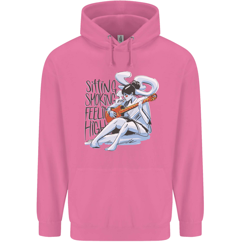 Sitting Smoking Weed Feeling High Cannabis Mens 80% Cotton Hoodie Azelea