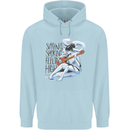 Sitting Smoking Weed Feeling High Cannabis Mens 80% Cotton Hoodie Light Blue