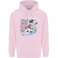 Sitting Smoking Weed Feeling High Cannabis Mens 80% Cotton Hoodie Light Pink