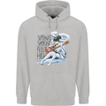 Sitting Smoking Weed Feeling High Cannabis Mens 80% Cotton Hoodie Sports Grey
