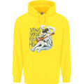 Sitting Smoking Weed Feeling High Cannabis Mens 80% Cotton Hoodie Yellow