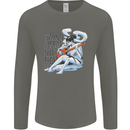 Sitting Smoking Weed Feeling High Cannabis Mens Long Sleeve T-Shirt Charcoal