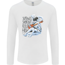 Sitting Smoking Weed Feeling High Cannabis Mens Long Sleeve T-Shirt White