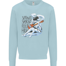 Sitting Smoking Weed Feeling High Cannabis Mens Sweatshirt Jumper Light Blue