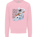 Sitting Smoking Weed Feeling High Cannabis Mens Sweatshirt Jumper Light Pink